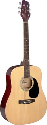 3/4 natural dreadnought acoustic guitar with basswood top