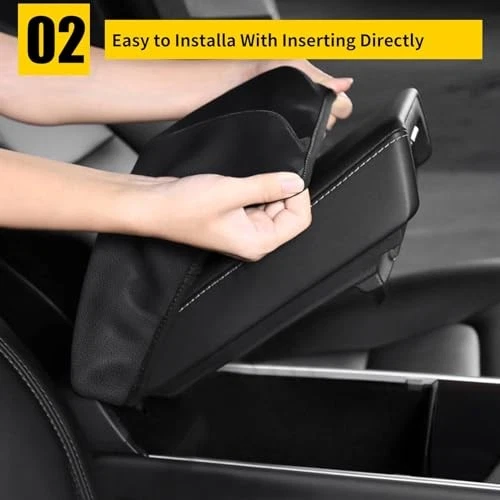 Center Console Armrest Cover for Ford Edge 2015-2020 Black Color Design Foto 3 de 4
