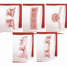 Herrschners® Christmas Redwork Pillowcase Pairs Stamped Cross-Stitch