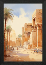 Ancient Egyptian Temple Framed Wall Art Poster Canvas Print Picture