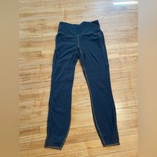 Athleta Women S Small Grey Leggings Performance Stretch Mesh detail at Ankle