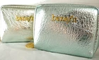 BENEFIT Metallic Light Blue Makeup Bag x2 Brand New Cute Small Leather Look Bags