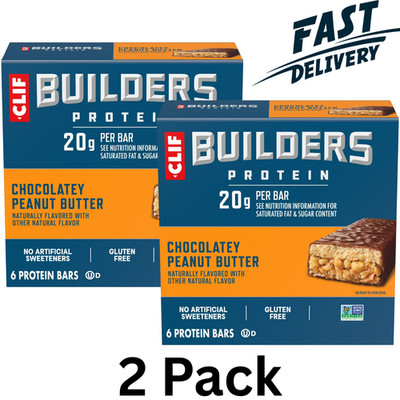 CLIF Builders-Chocolate Peanut Butter Flavor-Protein Bars-Gluten-Free 12 Count