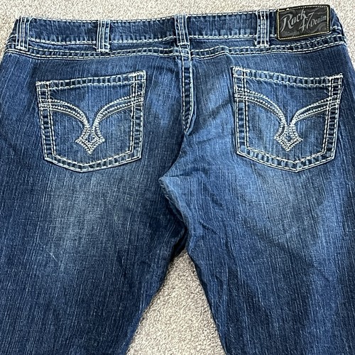 Wrangler Rock 47 Jeans Uomo 40x36 Pantaloni Cowboy Slim Dritti Scuri Punti Spessi - Foto 4 di 24
