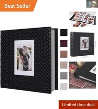 Handmade 60-Page Leather Photo Album for Cherished Memories - Classic Black