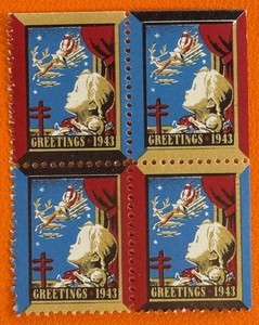 1943 USA National Tuberculosis Association Christmas Seals  TB Cinderella MNHFG