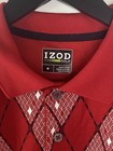 Red White Black Argyl IZOD golf Shirt Polo Top Mens Size Medium — photo 3