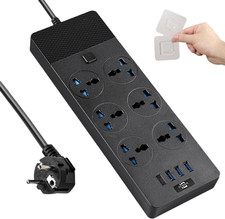 European Power Strip Universal Power Strip With 6 Ac Outlets And 4 USB