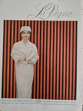 1955 Womens La Vigna Einiger Cashmere White Coat Vintage fashion  ad 