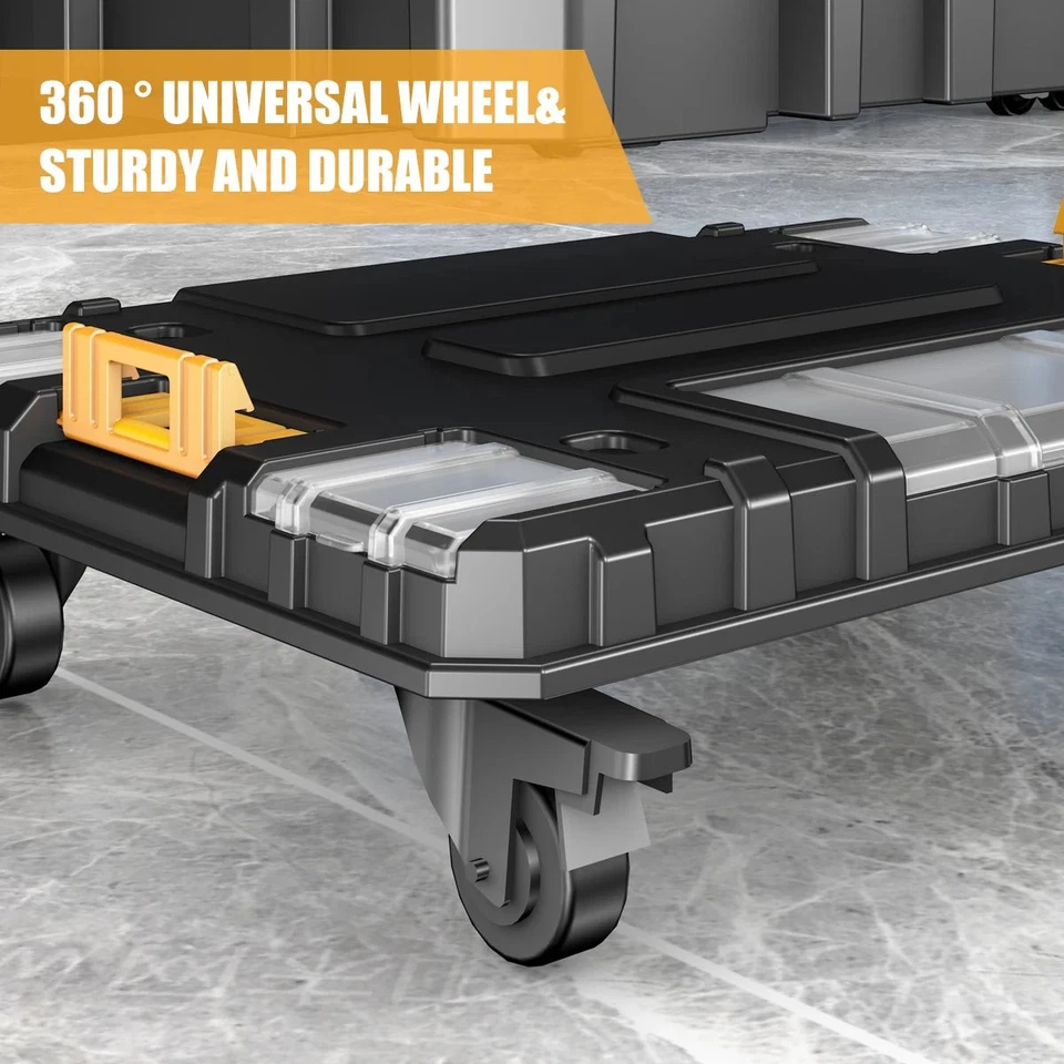 AIRAJ MultiFunctional Tier Stackable Rolling Plastic Portable Folding Tool Stora - Image 4 of 4