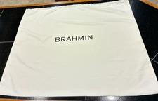 Brahmin White Dust Bag With Logo Large Approx 22 X 28
