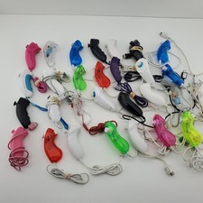Lot of 20 Various Branded Wii Nunchucks for the Nintendo Wii Untested
