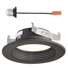 4 LED Recessed Ceiling Light, 5CCT, 1000lm, Bronze Baffle, EVL40893T50BZ