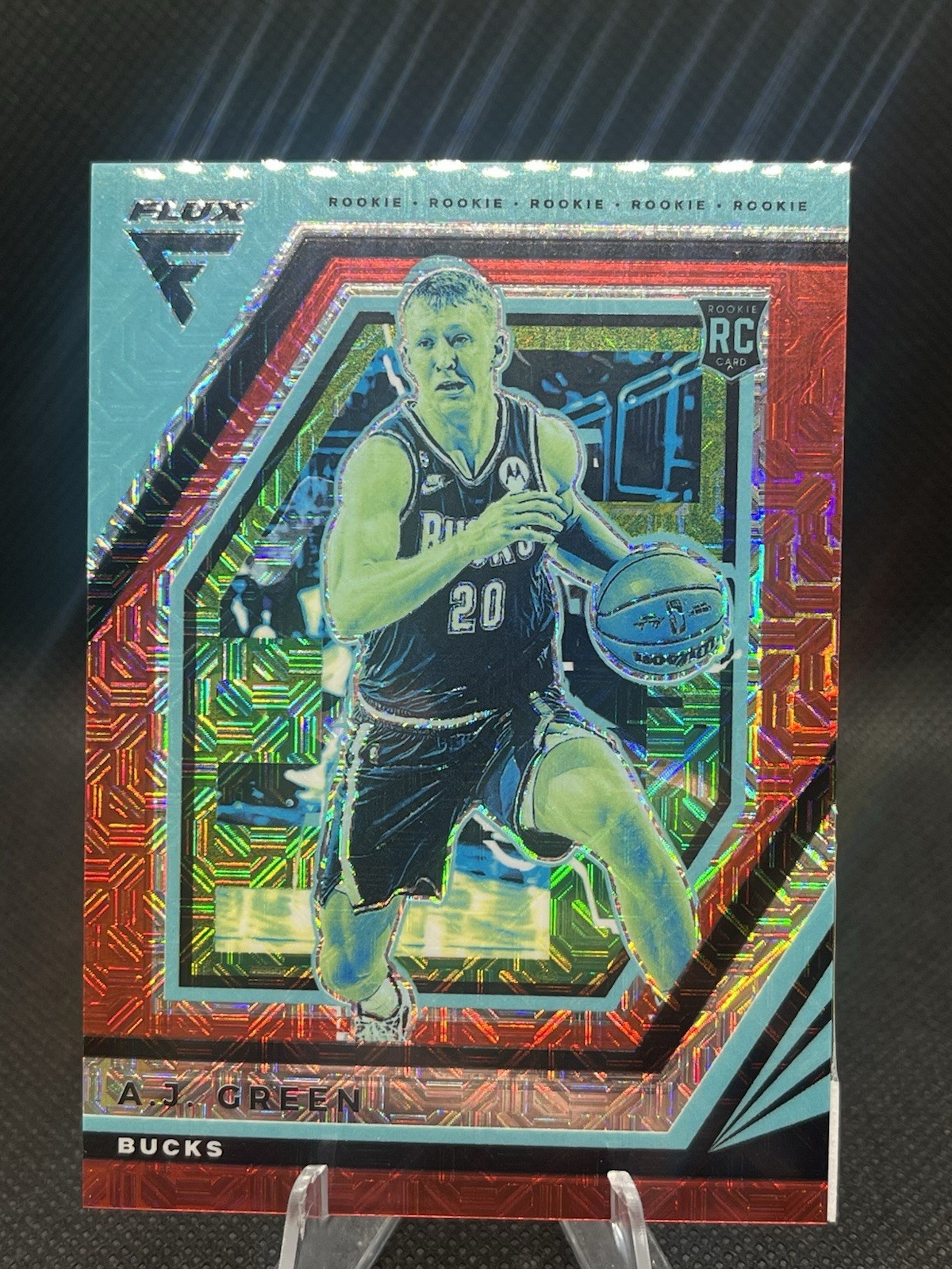 2022-23 Panini Flux Basketball Aj Green Red Mojo Rookie 01/99 #229 BUCKS