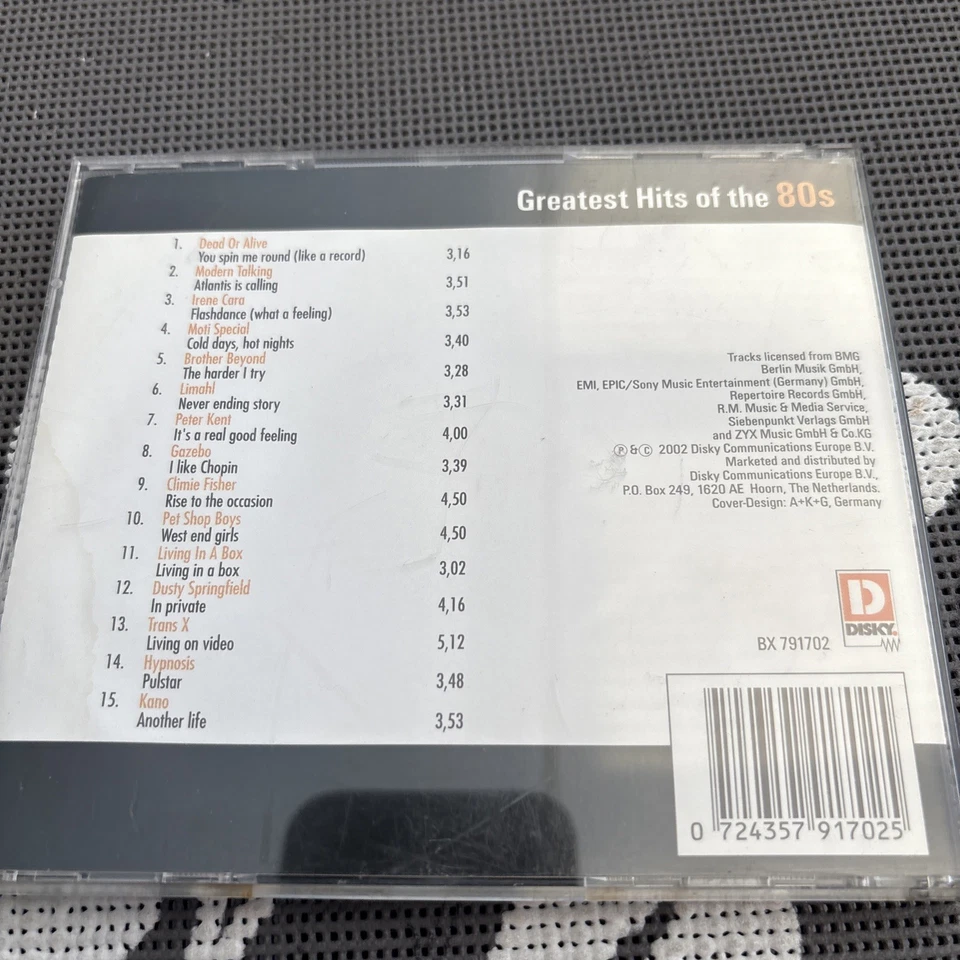 Greatest Hits of the 80s - Best Of Compilation CD 6 - Limahl Gazebo Kano Trans X - Bild 3 von 3