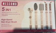 MESCOMB 5 IN 1 Interchangeable High Speed Hair Dryer Brush Combo New  E1D