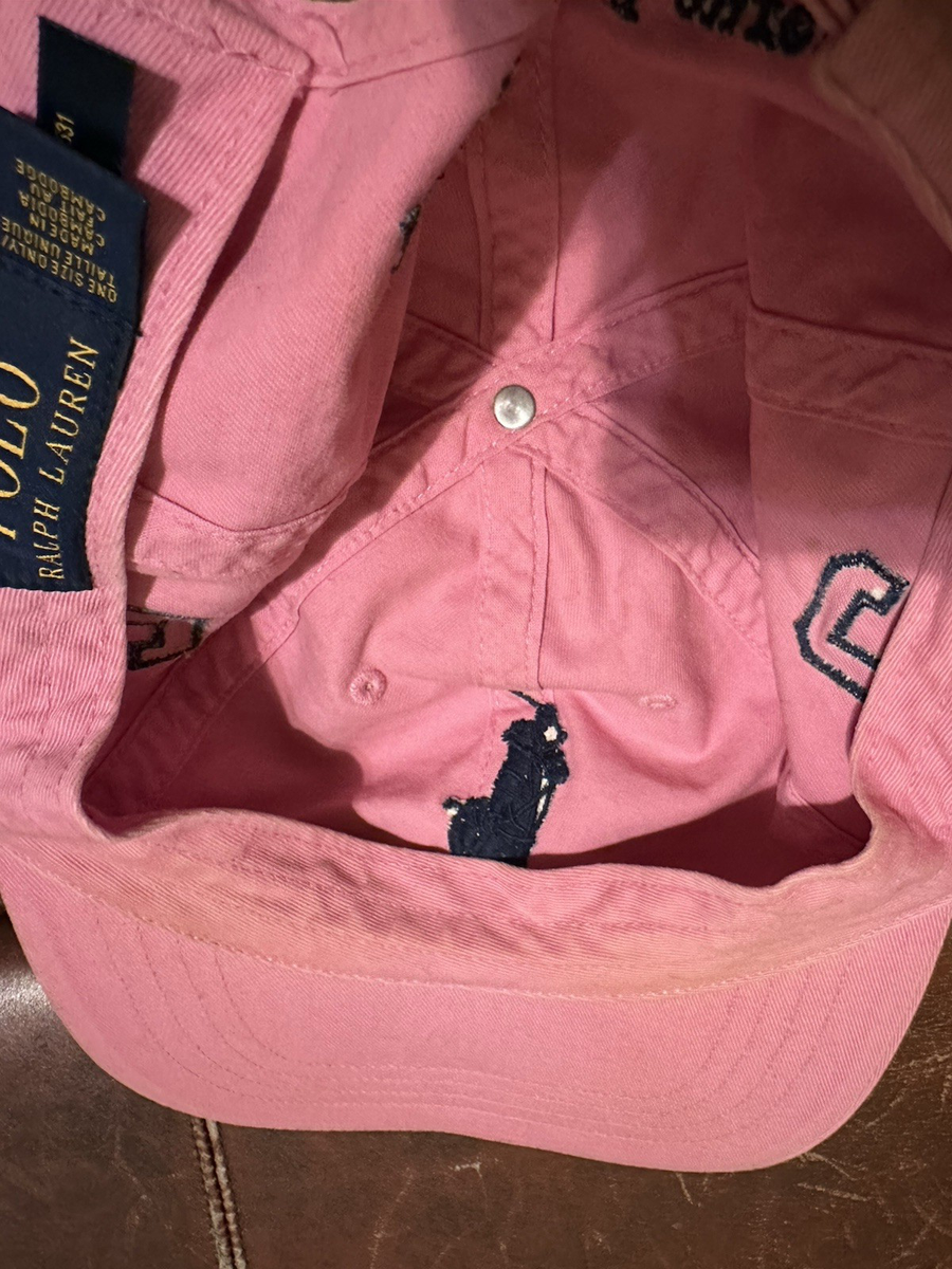 Big Pony POLO Ralph Lauren Hat Cap Pink Logo 3 Strap Back