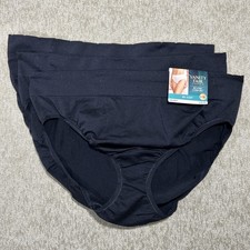 Vanity Fair Hi-Cut Panties 3-Pack Women 8/XL Black 13417 Seamless Comfort
