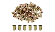 5/16-18 UNC Carbon Steel Rivet Nuts Flat Head Threaded Insert Nutserts 100 Pack