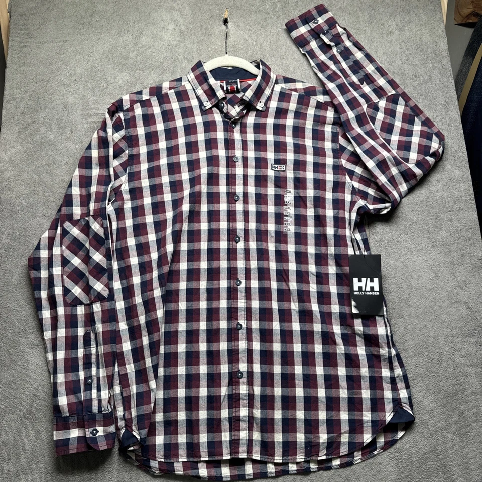 Camisa de manga larga Helly Hansen a cuadros con botones XXL senderismo al aire libre para hombre Foto 2 de 4