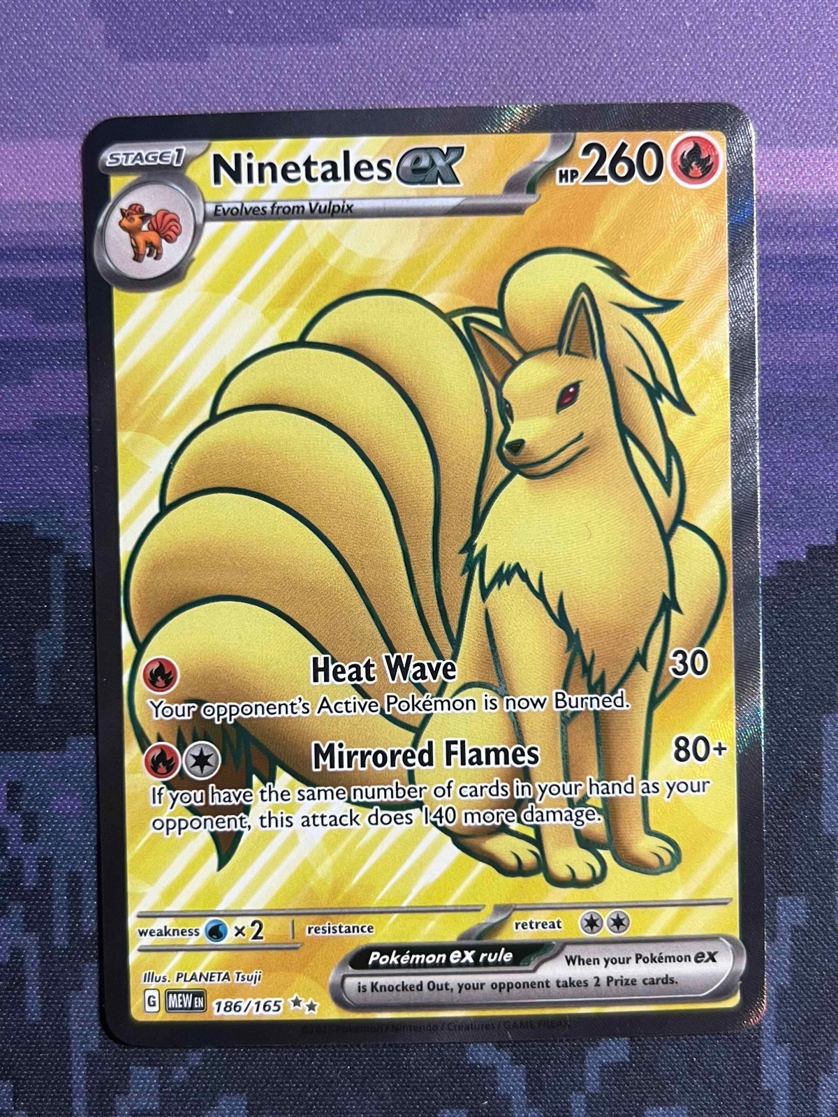 Ninetales ex 186/165 Pokemon 151 Ultra Rare Card Near Mint NM 1