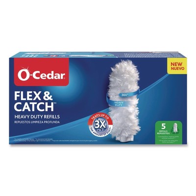 O-Cedar 172172PK Flex and Catch Duster Heavy-Duty Refills - White (5/Pack) New