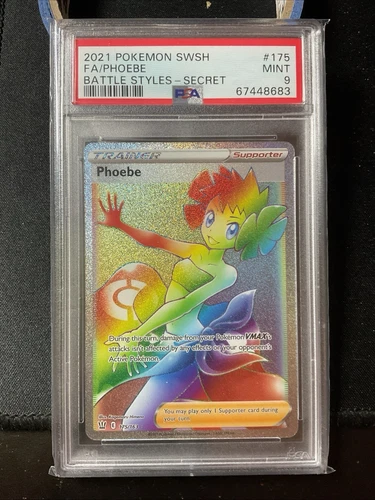 PSA 9 MINT Phoebe 175/163 Battle Styles Secret Rare Trainer Holo Pokémon 2021 AJ