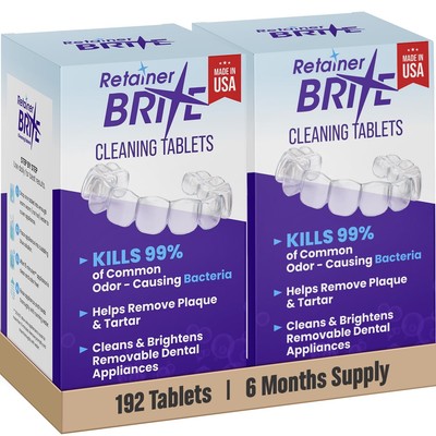 Retainer Brite Retainer Brite -6 Months Supply- 2 Boxes Pack -192 Tablets, 192 C
