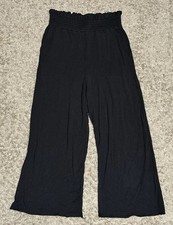 Kate Quinn Bamboo Collection Black Wide Leg Pants Ruffled Waist Kids 9-10Y