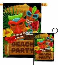 Tiki Beach Party Garden Flag Coastal Decorative Gift Yard House Banner