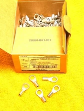 LOT of (200) THOMAS & BETTS D73 RING TERMINAL #8 AWG PRESSURE TERMINAL STA-KON