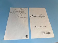 Bernadette Carson Morning Glory Signed Page Book Hologram 