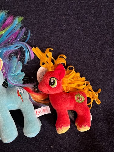 Lot of Gently Used Ty Blue Plush RAINBOW DASH & My Little Pony Orange Apple McIn - Picture 6 of 10