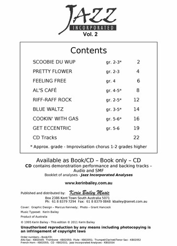 Jazz Incorporated Vol 2 for Trombone Euphonium Book CD Sheet Music Kerin Bailey - Picture 7 of 8