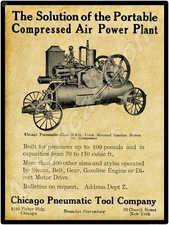 1913 Chicago Pneumatic Tool Company New Metal Sign: Truck Mounted Air Compressor