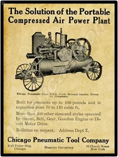 1913 Chicago Pneumatic Tool Company New Metal Sign: Truck Mounted Air Compressor
