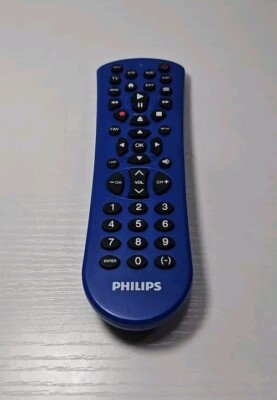 Blue Philips Remote Control TV Stereo Audio SRP2013/27 CL5 7252 Tested Works