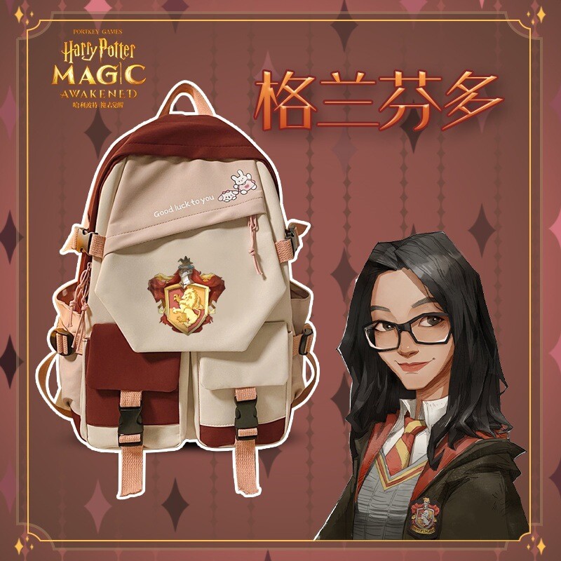 Harry Potter House Backpack - Gryffindor Slytherin Ravenclaw Hufflepuff Printed School Bag Gift-image