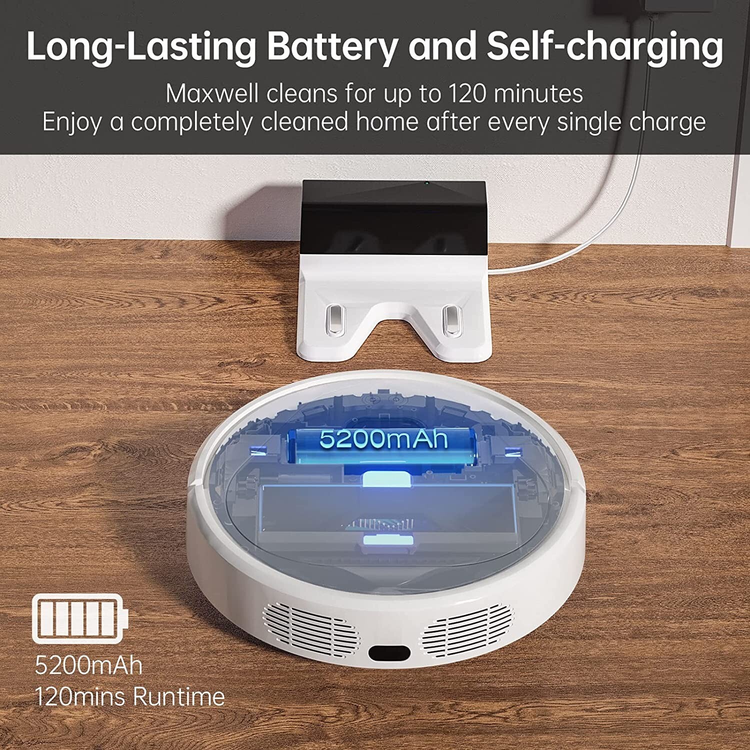 Robot Vacuum Cleaner,2500Pa, Pet Hair,Hard Floor,Alexa&GoogleHome, App