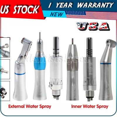 Dental Low Speed Handpiece Inner/External Spray 1:1 Contra Angle Straight Motor