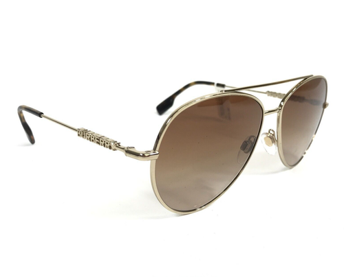 Burberry Sunglasses B3147 1109/13 Light Gold Aviator Frames with Brown Gradient - Picture 3 of 13