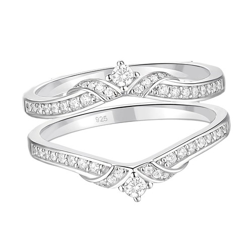 Wedding Adjustable Curved Bands Ring Wrap Enhancers for Women Sterling Silver eBay