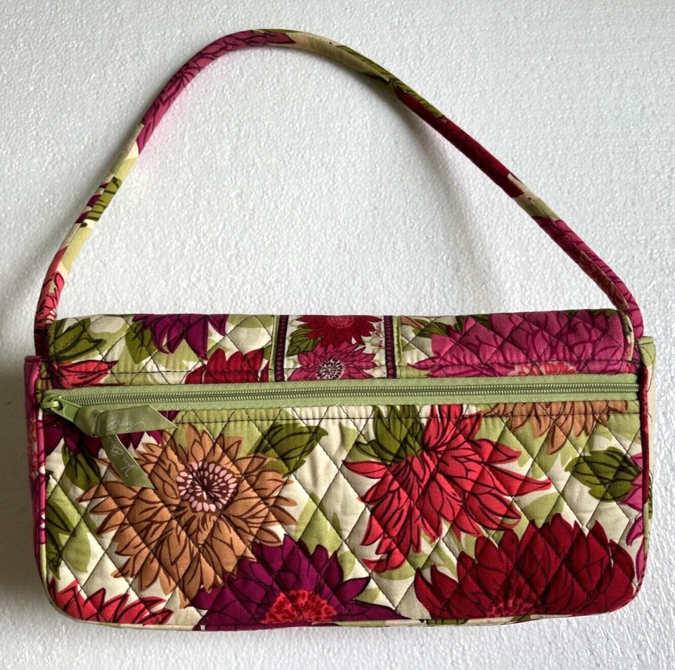 Vera Bradley Acolchado Baguette Floral Bolso de Mano Cartera Cierre Magnético Foto 3 de 4