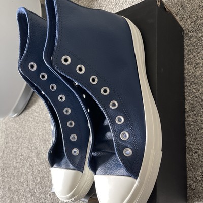 navy leather chuck taylor