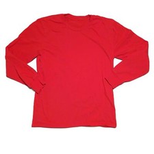 Unbranded Unisex Red Long Sleeve Crewneck T Shirt Size Youth Large