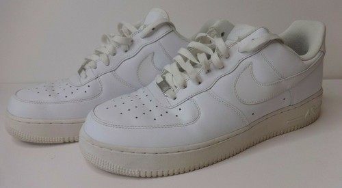 Nike Air Force 1 AF1 '82 Mens Size 13 US Leather Shoes Triple White 315122-111 - Picture 2 of 12