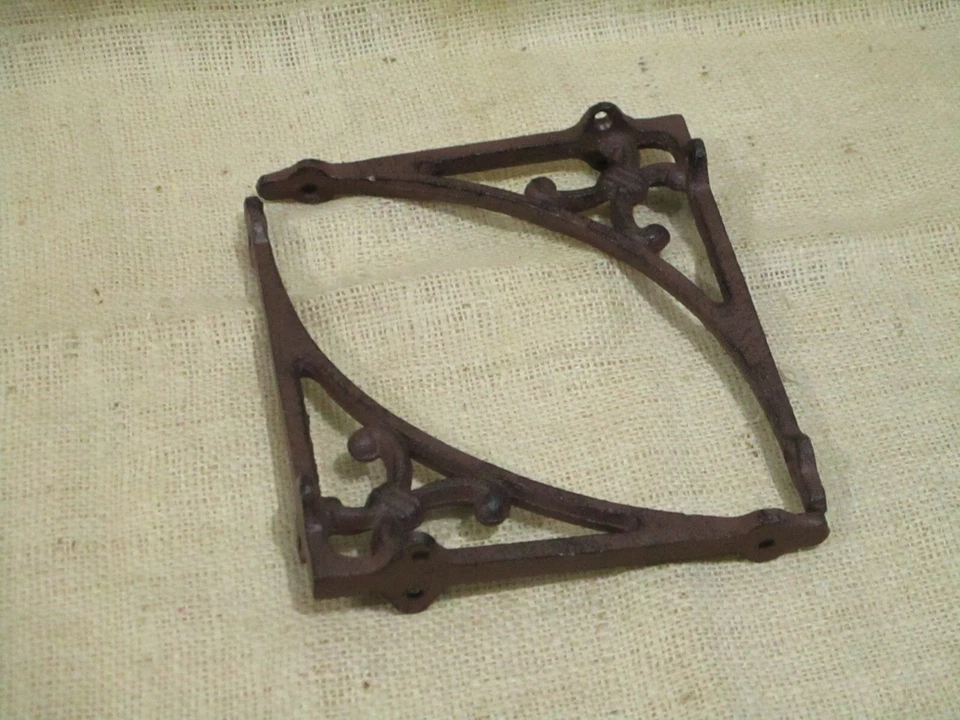 6 Shelf Brackets Corbels Wall Cast Iron Rustic Farmhouse 7 1/2" X 6 1/4" Braces - Image 3 of 4