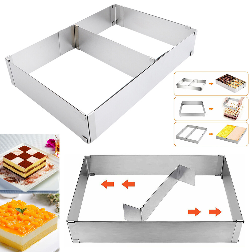 3-teiliges Tortenring Set Verstellbar - Edelstahl Backrahmen