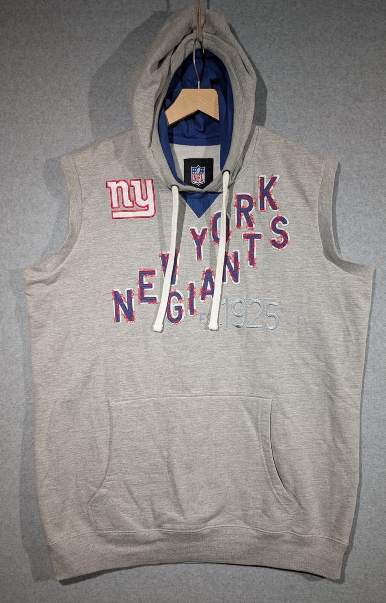 Official NFL New York Giants Sleeveless Hoodie Sweatshirt Gray