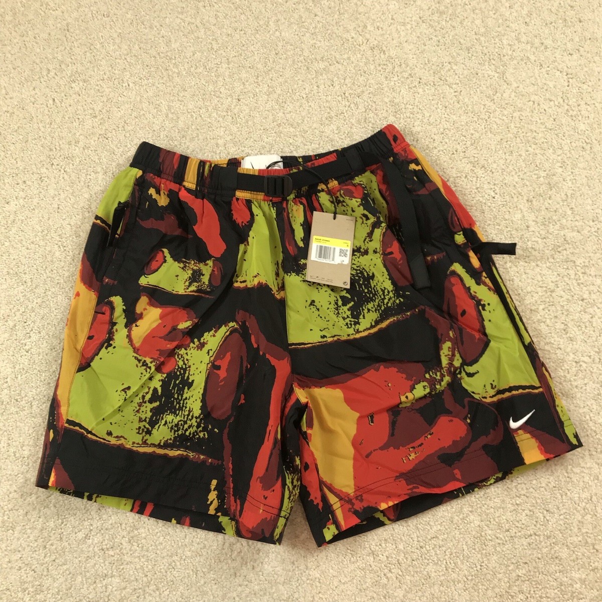 Nike Air Huarache Frog Woven Shorts Adult Small All Over Print